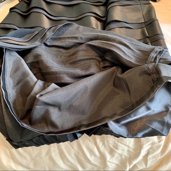 WHBM Black Strapless Satin Blend Midi Dress—SZ. 2 - Picture 8 of 9